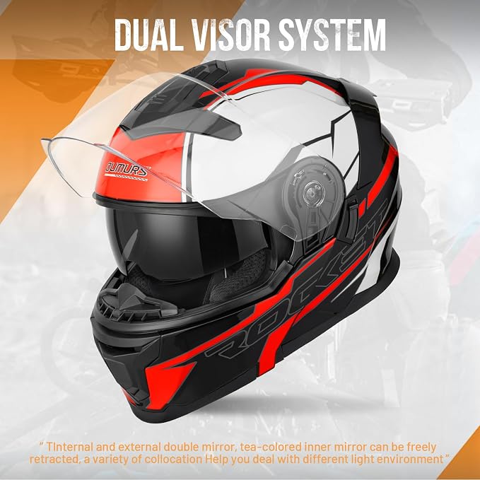 Modular Motorcycle Helmets Full Face Flip up Street Bike Motorcycle Helmet - Image 4