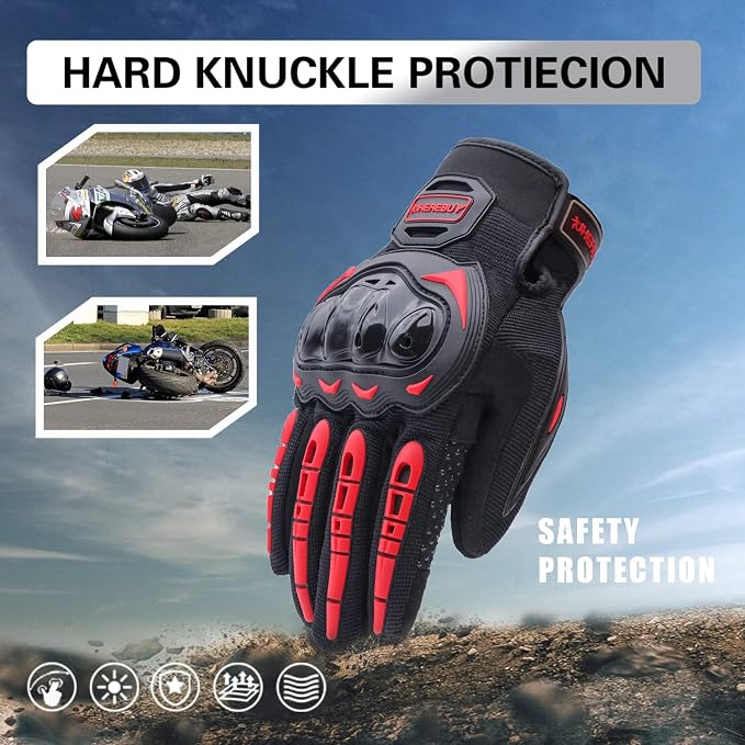Motorcycle Gloves Touch Screen Full Finger Riding Gloves Knuckle Protection - Image 3
