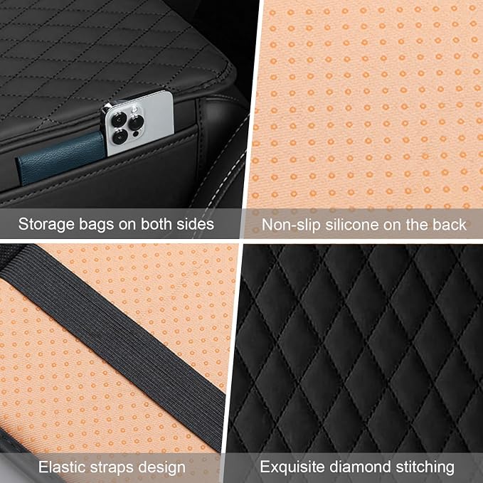 Car Center Console Cover, Upgraded Leather Armrest Seat Box Cover - Image 4