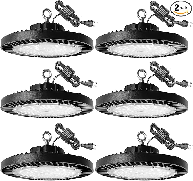 6Pack 250W UFO LED High Bay Light, 30000lm 6000K Daylight 2500W Equivalent by Superyofo