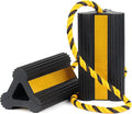 Heavy Duty Rubber Wheel Chocks, 1 Pair, Non-Slip Tire Stopper Blocks by OULEME