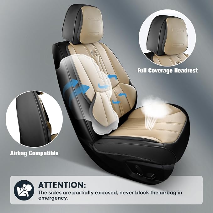 AOOG Car Seat Covers Full Set, Leather Seat Covers - Image 6