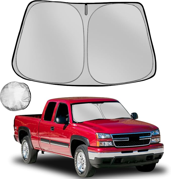 Windshield Sun Shade for 1999-2006 Che-vrolet/Chevy Silverado Foldable Sun by Fonowka