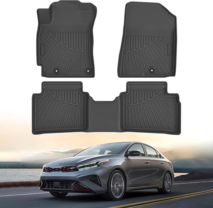 Powerty Floor Mats for 2019-2022 2023 2024 Kia Forte Accessories All Weather by Powerty