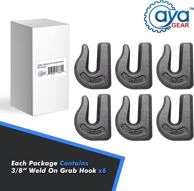 Weld-on Grab Chain Hook 3/8-in Heavy Duty Tow Hook G70 Forged Steel Tractor - Image 2