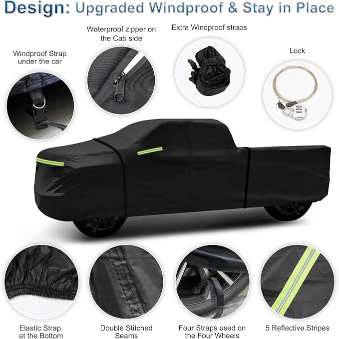 for Silverado 2500 3500 HD Crew cab Short Bed 6.6ft Truck Cover, Light Shell - Image 2