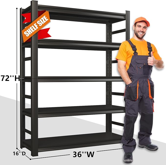 Heavy Duty 5-Tier Garage Shelf Steel Unit 3000lb Capacity | Garage & Basement - Image 3