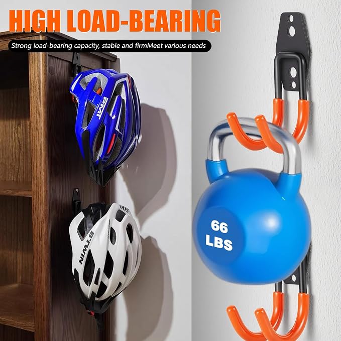 Heavy Duty Garage Storage Hooks，2 Pack Anti-Slip Coating, Wall Mount Storage - Image 4