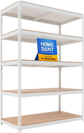 HOMEDANT White 5 Tier Laminated Boltless Heavy Duty Garage Storage Adjustable by TheBestOrganizingSolution