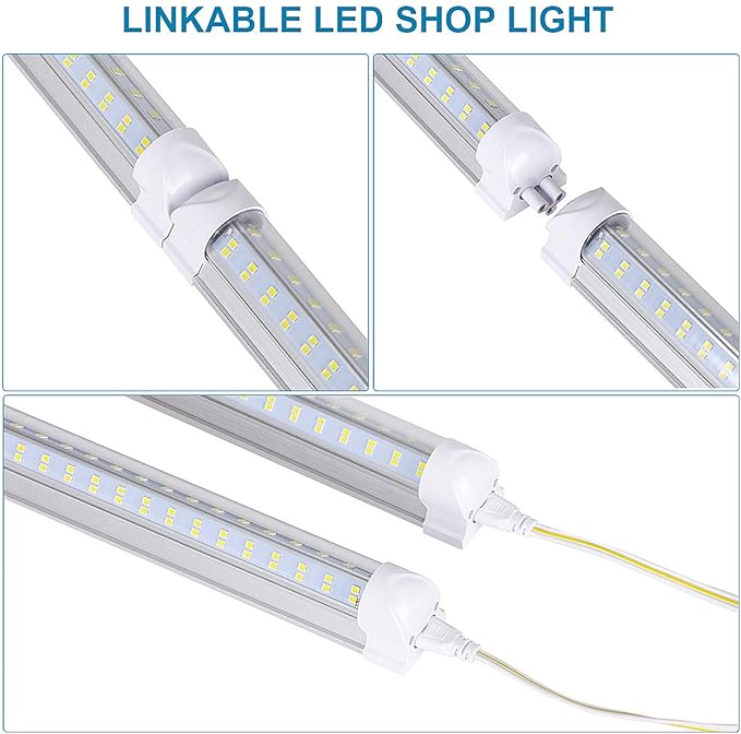 4 Pack, Led Shop Lights, 4FT Led Shop Light, 60W 5000K 9500LM Clear White - Image 5