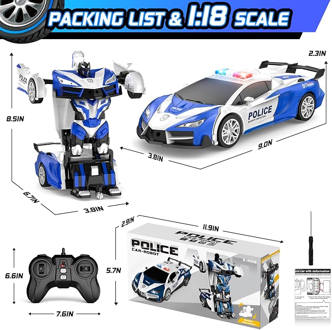 Remote Control Car for Boys 4-7, 2.4GHz RC Car 1:18 Scale, One-Button - Image 8