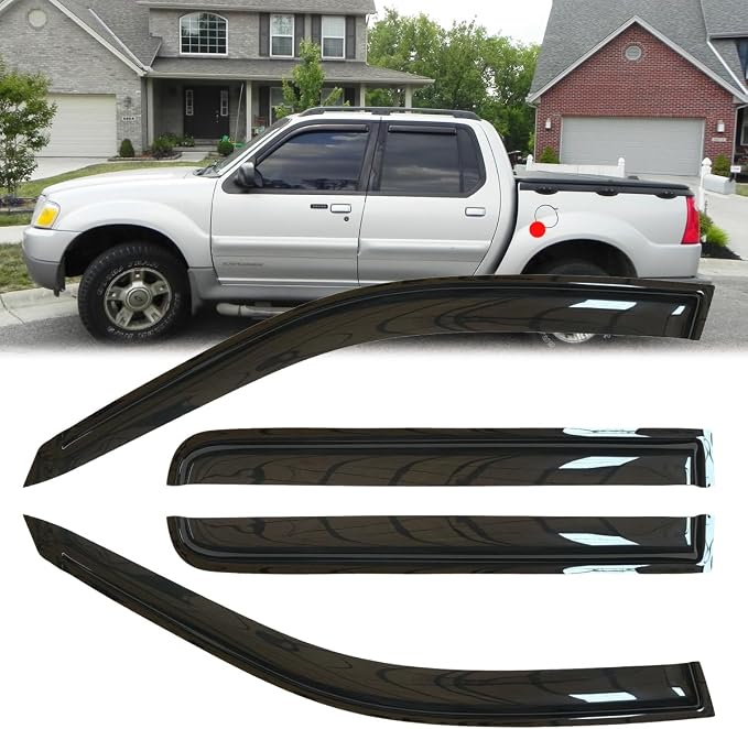 4pcs Original Shatterproof in-Channel Style Window Rain Guards Shield Side Wind by Deebior