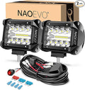 NAOEVO 4 Inch LED Pod Lights, Spot Flood LED Fog/Driving/Off Road Lights by NAOEVO