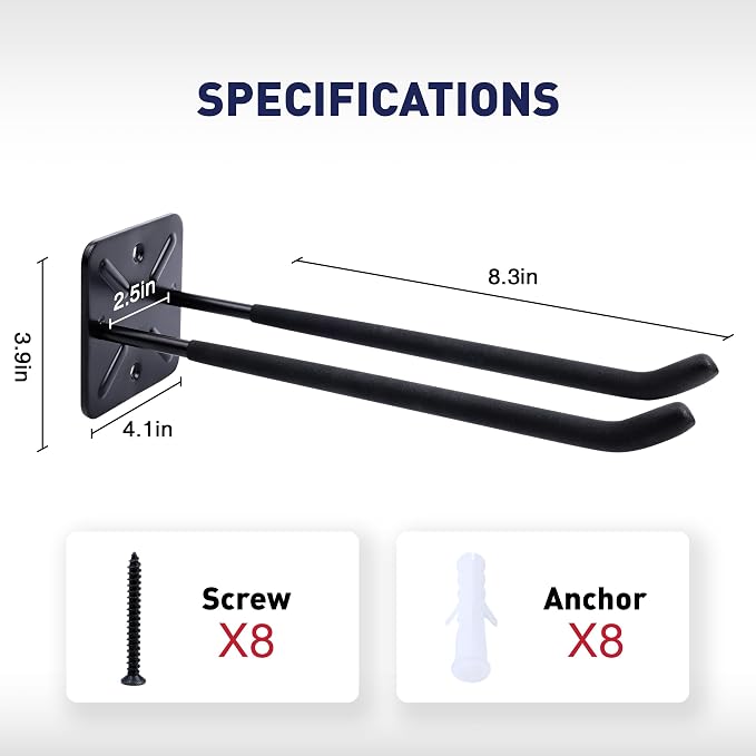 SMART JERRY - Garage Hooks Heavy Duty Tool Organizer │Wall Mount Hooks - Image 2