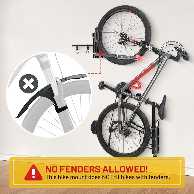 Bike Wall Mount Rack Adjustable & Foldable Garage Bike Rack - Image 4