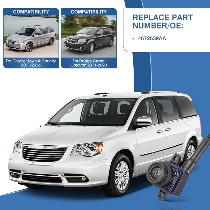 Rear View Backup Camera Fit for Chrysler Town & Country 2011-2016, fit for - Image 2