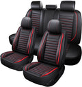 Leather Car Seat Covers Full Set, Universal Faux Leather Car Seat Covers 5 Seats by MINGBRONCARSEATCOVER