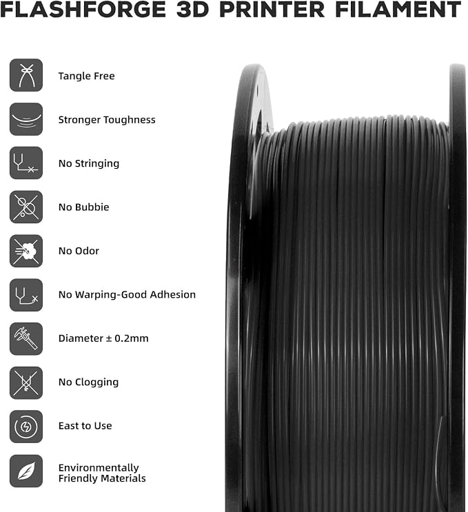 FLASHFORGE PLA Filament 1.75mm, 3D Printer Filament 1kg Spool, Dimensional - Image 2