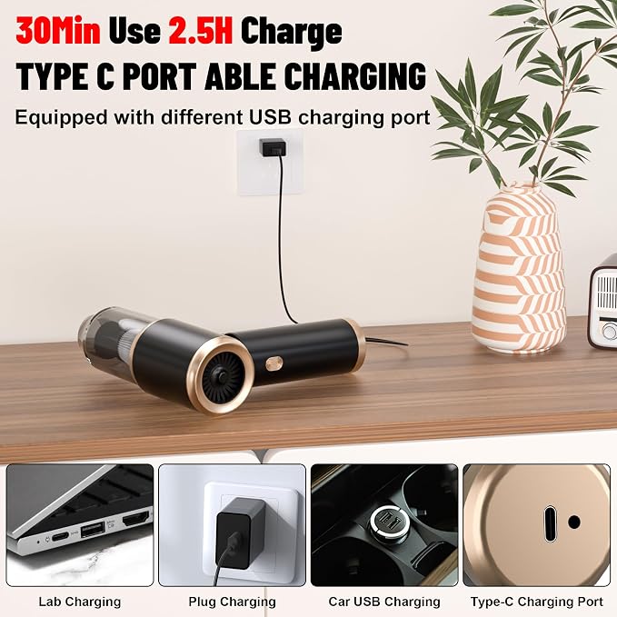 Handheld Car Vacuum Portable Cordless, 12000PA High Power 4 in 1 Vacuum Cleaner - Image 3
