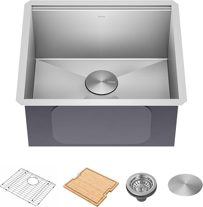 KRAUS Kore 21-Inch Undermount Workstation 16 Gauge Single Bowl Stainless Steel by KRAUS