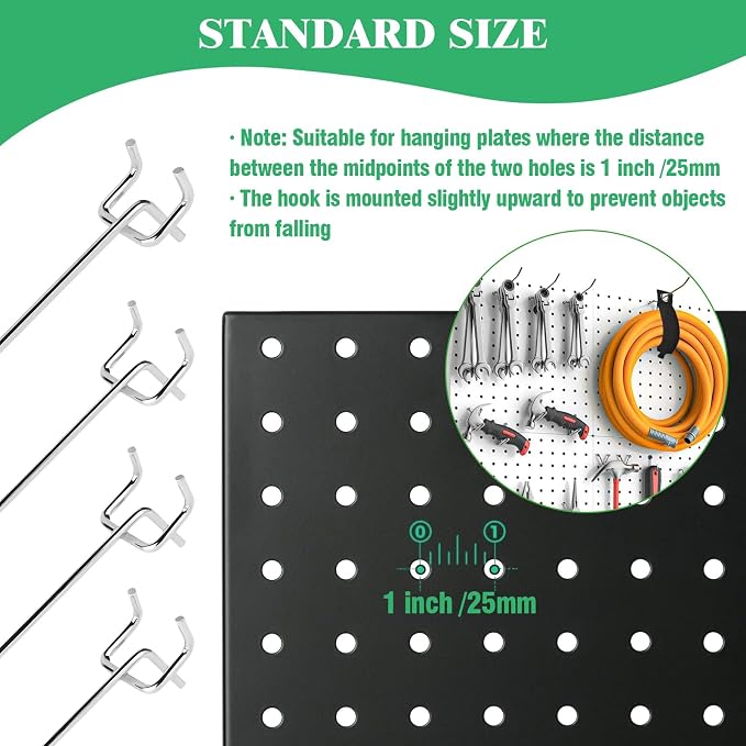 50Pcs 6"/15CM Pegboard Hooks Assortment Set, Metal Peg Board Hooks - Image 5