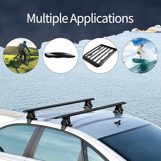 Universal 55" Roof Rack Cross Bars, Adjustable Car Top Roof Rack, Aluminum - Image 5