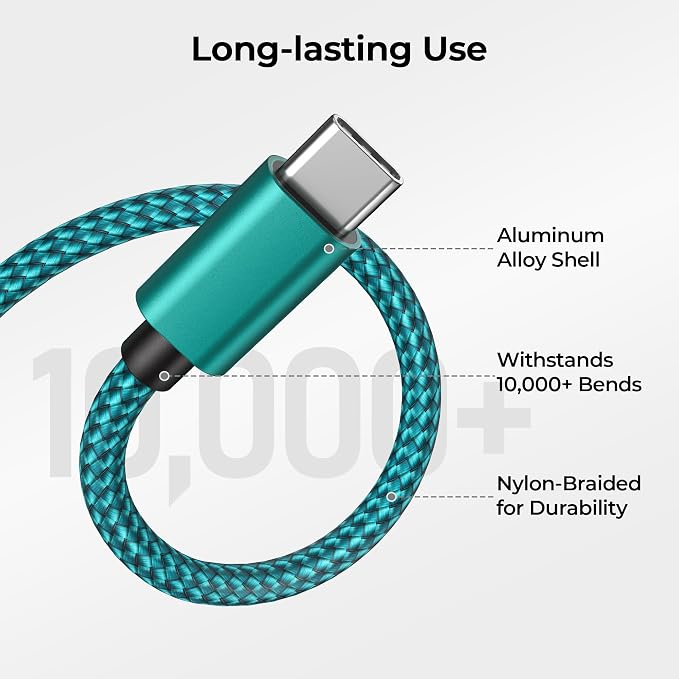 Car Carplay Cable for iPhone 16 15 Pro Max 3Pack 3.3/6.6/10FT, USB A to USB C - Image 3