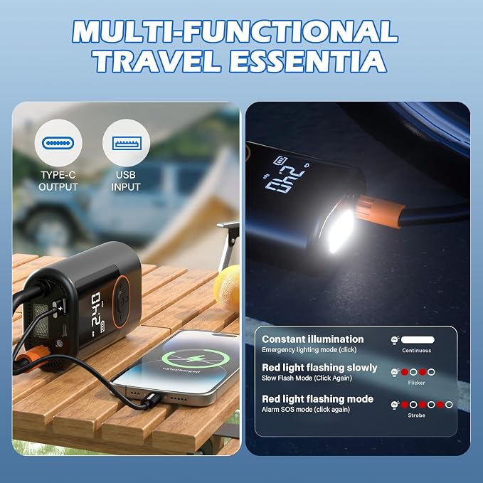 2025 Cordless Tire Inflator w/Digital Gauge 150PSI, Portable Air Pump - Image 5