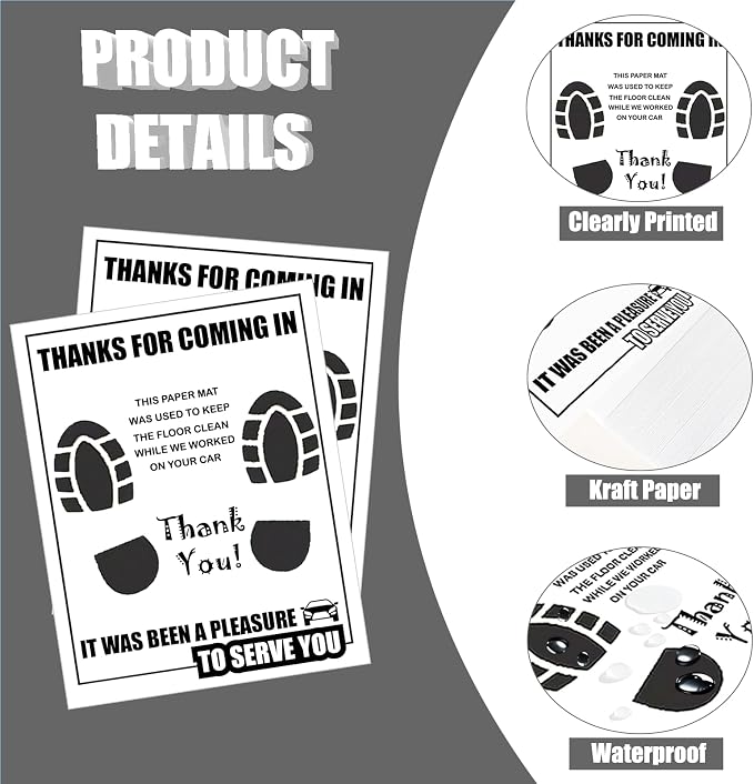 300 Pcs Car Paper Floor Mats, Disposable Automotive Floor Mats - Image 3