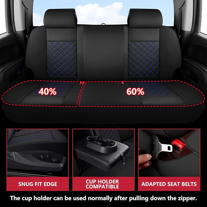 Chevy Chevrolet Silverado GMC Sierra Car Seat Covers Fit 2007-2023 2024 2025 - Image 3