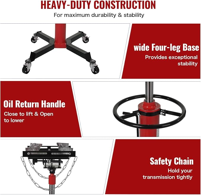 Hydraulic Transmission Jack 1100 Lbs Capacity 33.8"-72.8" Lifting Height 2 - Image 6