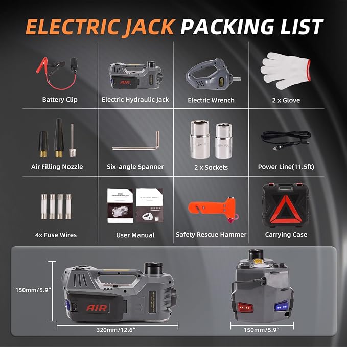 STANDTALL Electric Car Jack Kit 5T 12V Electric Floor Jack Lift - Image 7