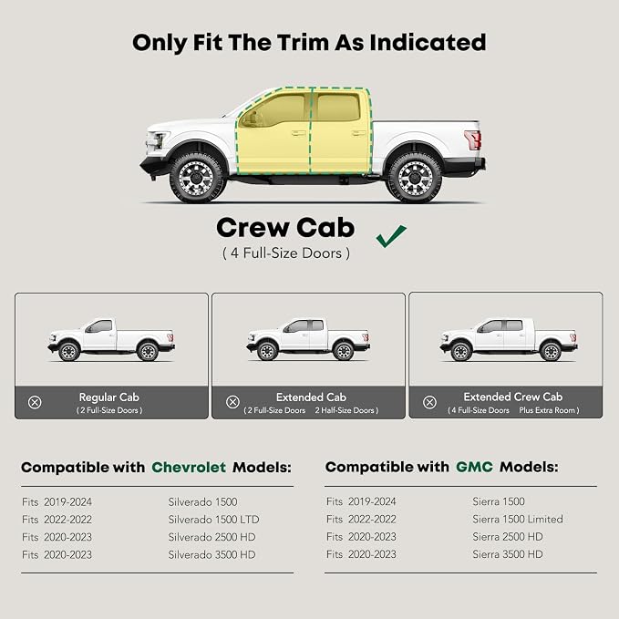YHTAUTO 4" Running Boards Side Steps Fits Chevy & GMC Silverado/Sierra 1500 - Image 2