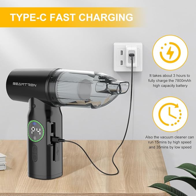 Car Vacuum Cleaner Cordless Handheld Portable - Image 8