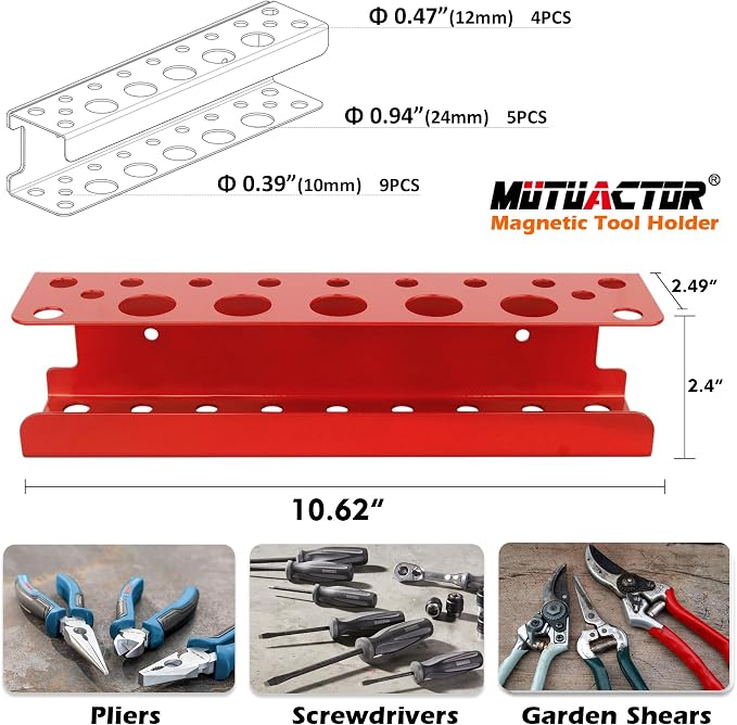 MUTUACTOR Magnetic Screwdriver Holder, Heavy Duty Magnetic Mount Red - Image 5
