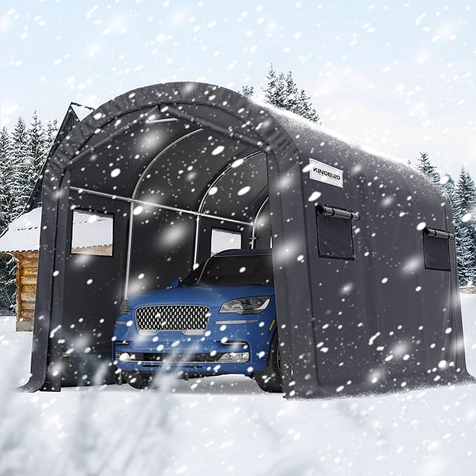 KING BIRD 10' x 15' Heavy Duty Round Style Carport - Image 8