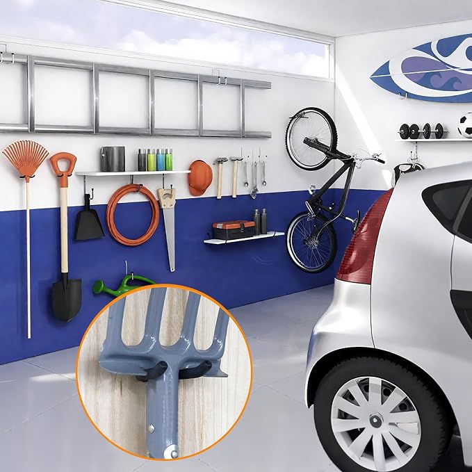6 Pack Garage Storage System Steel U Hooks - Image 2