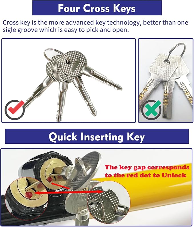 Steering Wheel Lock Anti-Theft car Device Car Wheel Locks Heavy Duty Vehicle - Image 5
