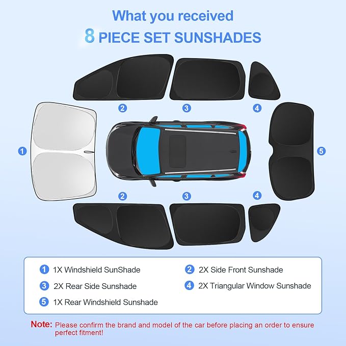 8pcs Car Window Shades for Honda CR-V CRV 2017-2022 Accessories, Windshield - Image 7