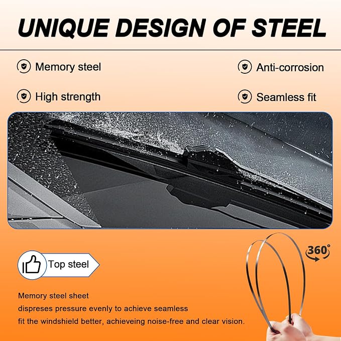 HULADAED® 28'' 28'' 14'' Windshield Wipers Replacement - Image 4