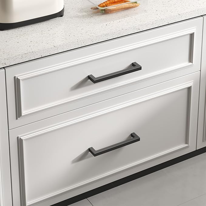 Goldenwarm 1 Pack Black Square Bar Cabinet Pull Drawer Handle Stainless Steel - Image 3