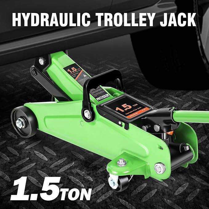 DNA MOTORING Low Profile Hydraulic Trolley Service/Floor Jack, 1.5 Ton Capacity - Image 2