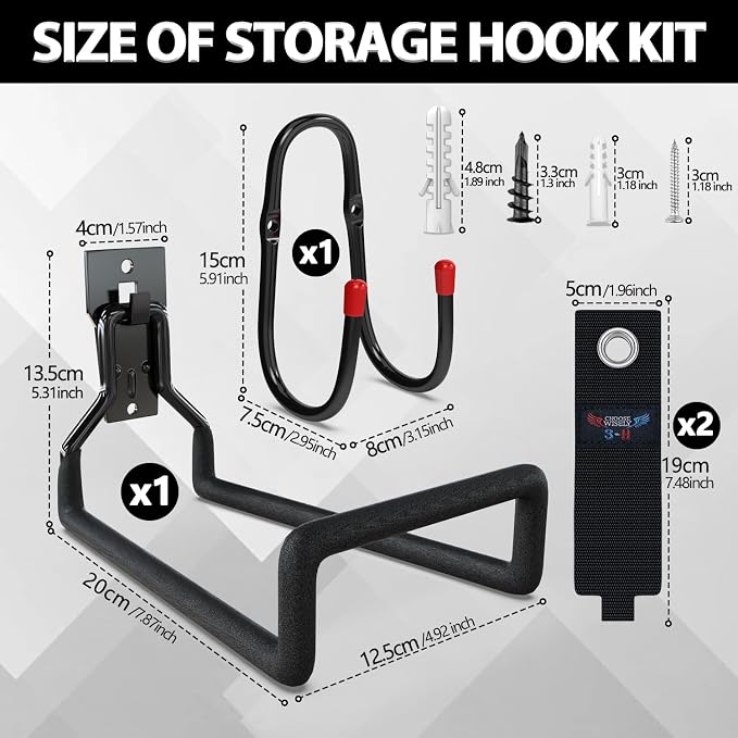 3-H Garden Hose Holder Wall Mount 2 Pack, Solid Steel Hose Hanger wih Extension - Image 2