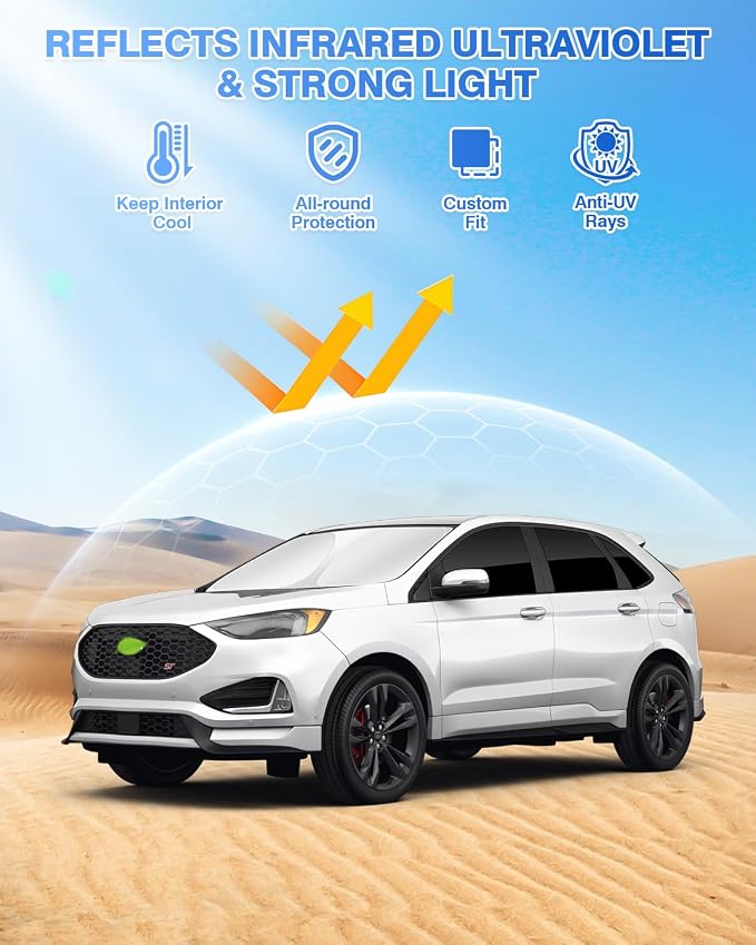 Sunshades for Ford Edge 2015-2024 Accessories Windshield Sun Shade Side Rear - Image 2