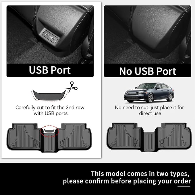 Fit for 2025 2024 2023 2022 Honda Civic Sedan Si Floor Mats & Cargo Liner: All - Image 2
