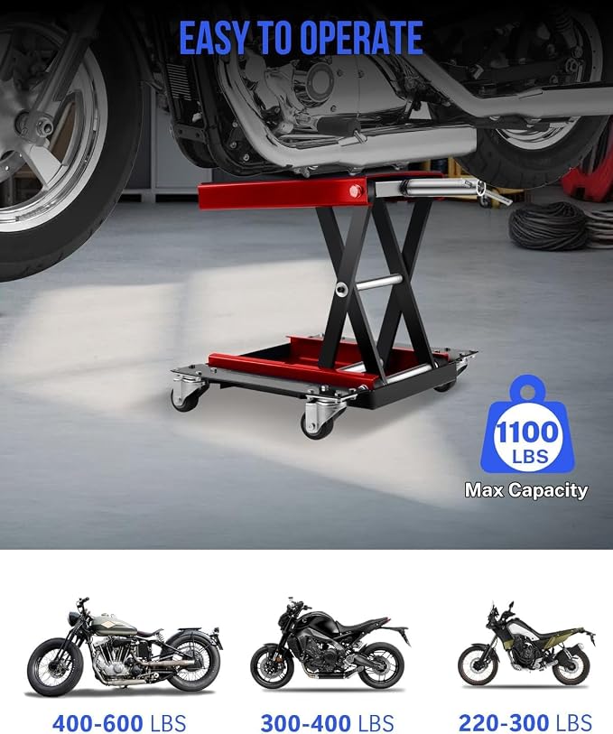 Heavy Duty 1100LBS Motorcycle Scissor Lift Jack - Image 6