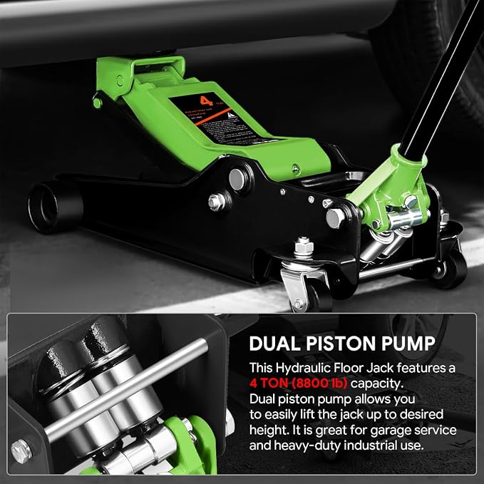 DNA MOTORING Low Profile Hydraulic Trolley Service/Floor Jack, 4 Ton Capacity - Image 4