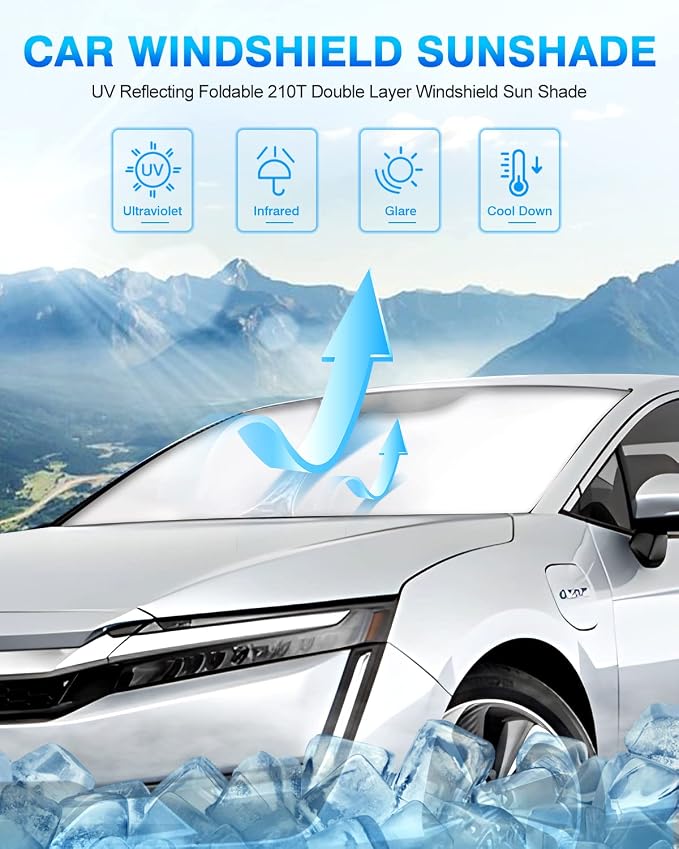 KUST Windshield Sun Shade for 2017-2021 Honda Clarity Window Shade Sun Visor - Image 2