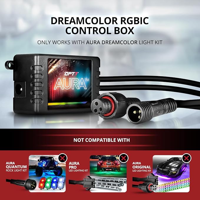 OPT7 Aura DreamColor RGB-IC Car Interior Ambient Light, Color Chasing Light Kit - Image 9