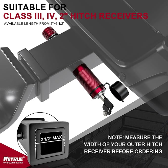 RETRUE Trailer Hitch Locks, 5/8" Locking Hitch Pin - Image 2